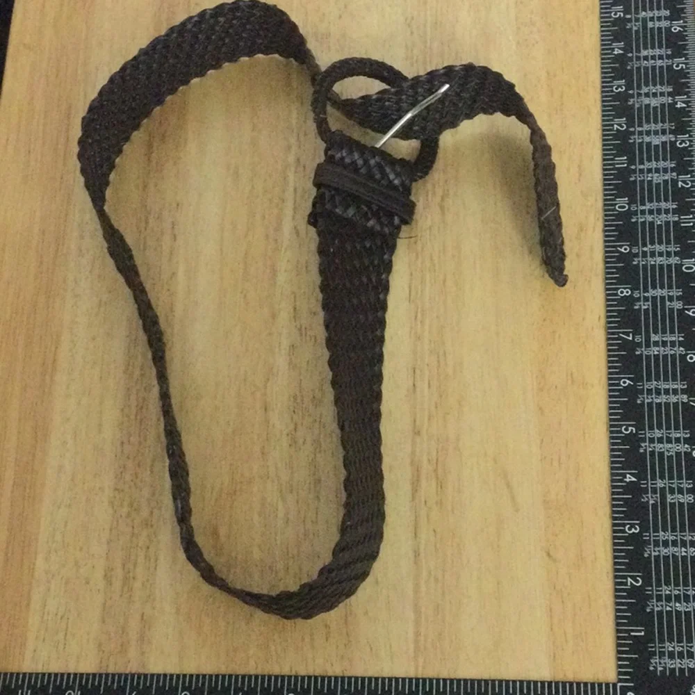 🌞 Weaved  braided Belt 2” wide 39” long dark brown unisex one size up to 39”